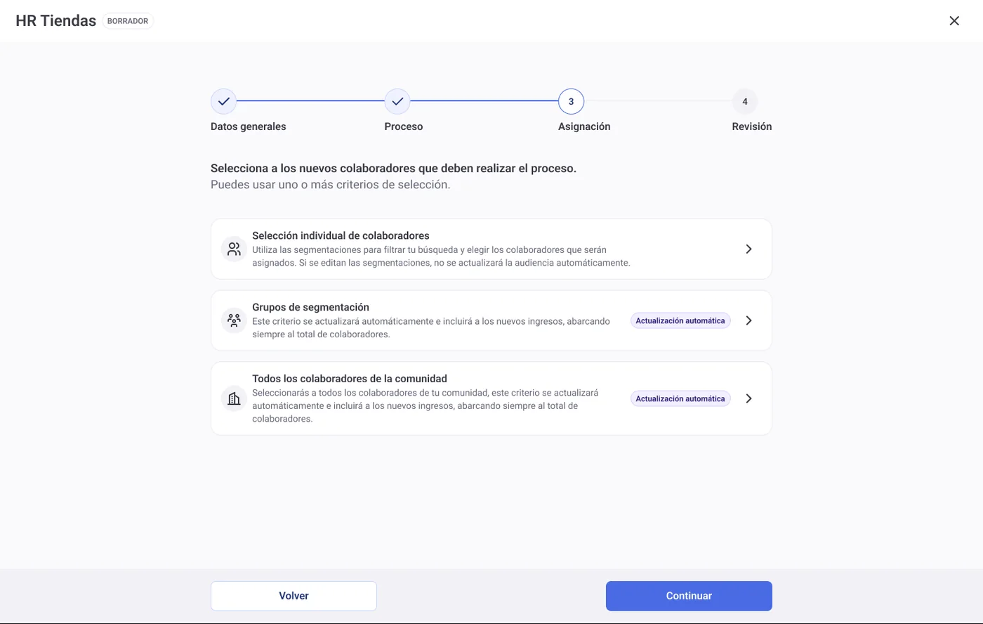 Pasos y acciones del onboarding